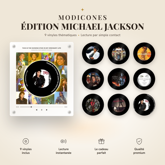 Édition Michael Jackson : le cadre et ses 9 disques NFC