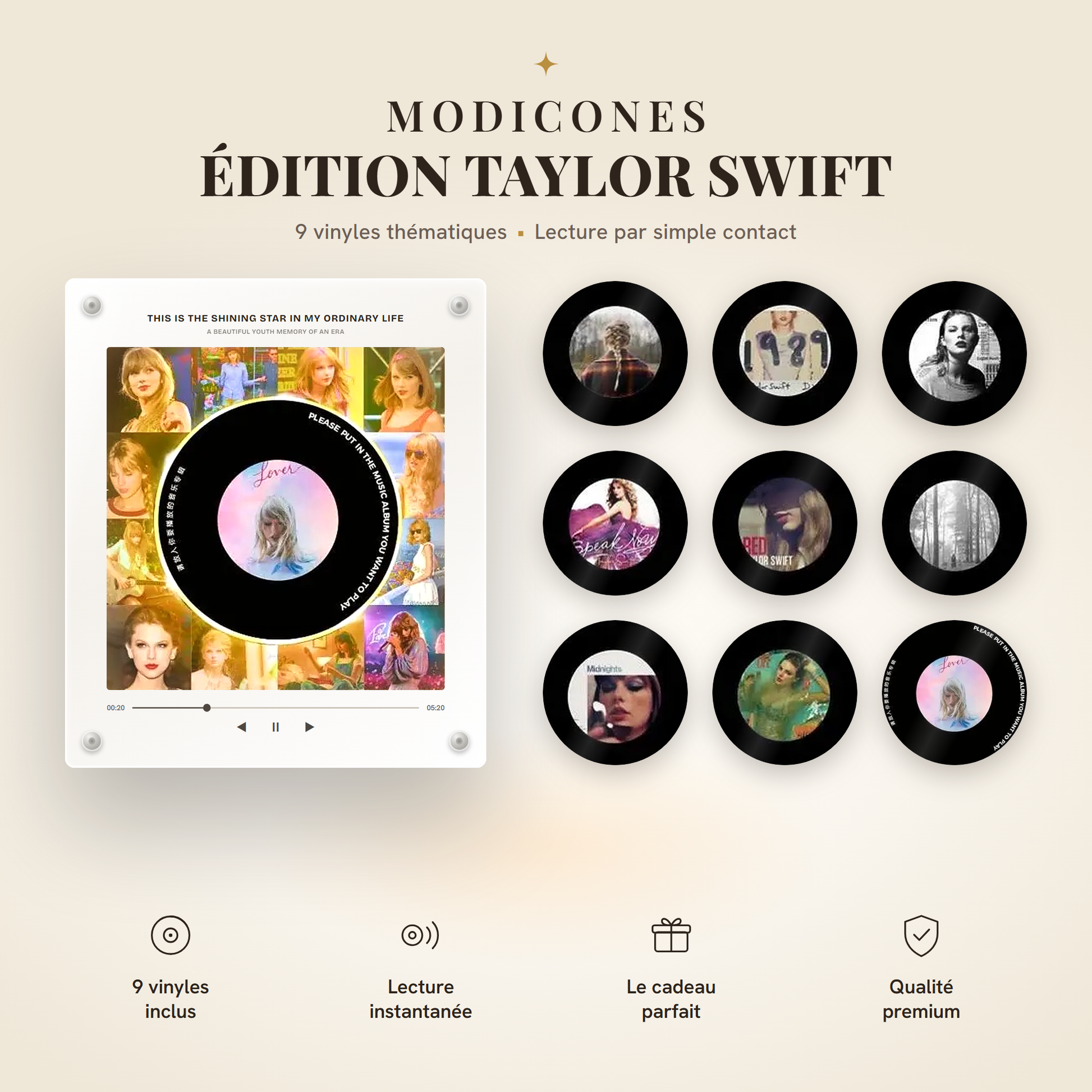 Édition Taylor Swift : le cadre et ses 9 disques NFC